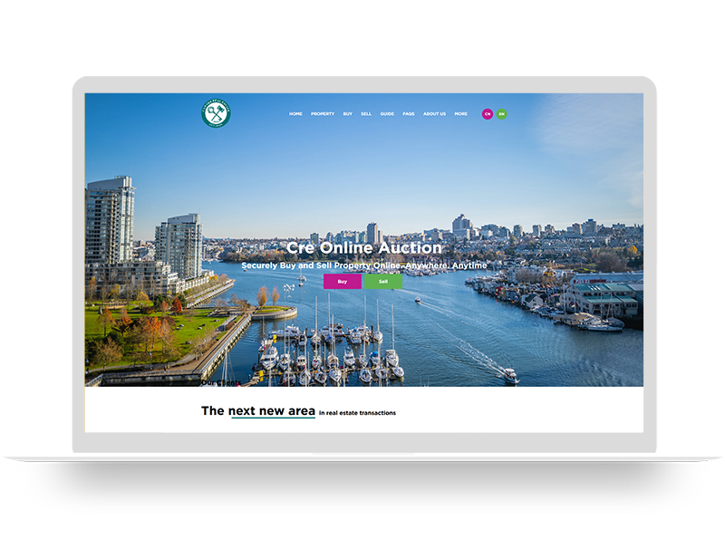 加拿大房地產拍賣平臺定制 中英雙語房地產企業官網設計